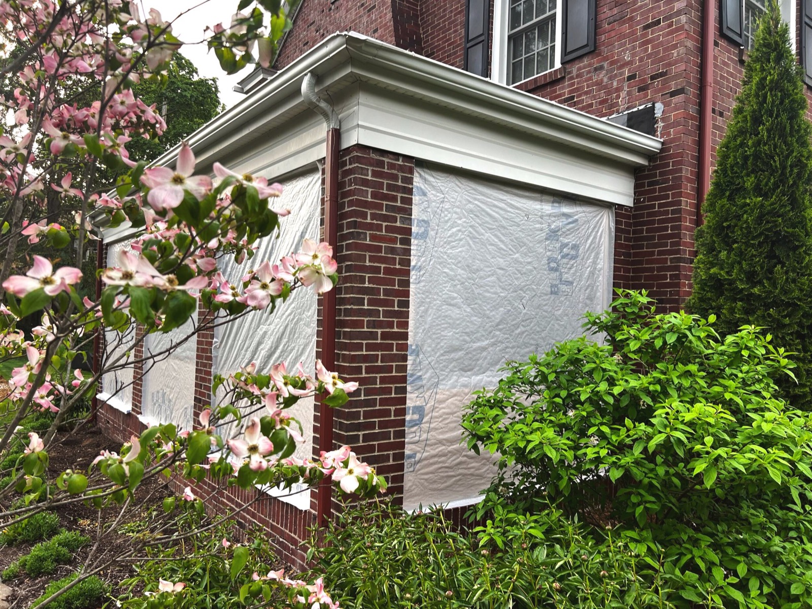 Sunroom addition — original home before addition construction